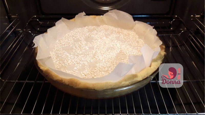 crostata dentro forno con carta forno riso cottura