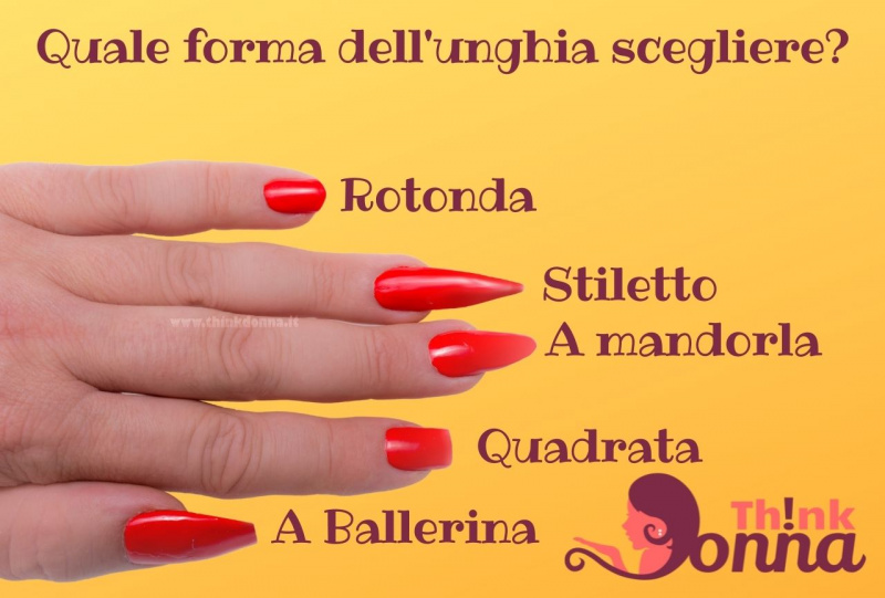 unghie dita forma unghie rotonda stiletto a mandorla quadrata a ballerina illustrazione