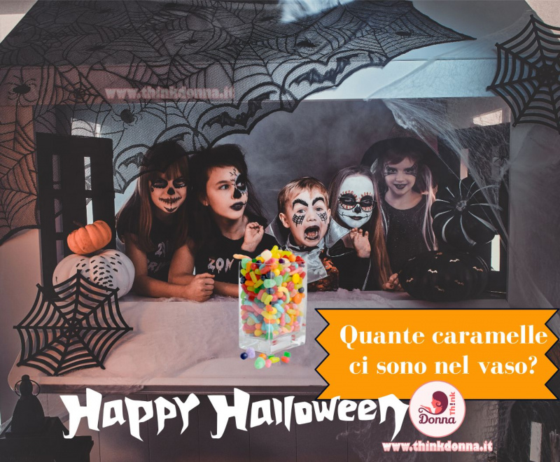 costumi trucco decorazione halloween party bambini ragnatele ragni gioco caramelle nel vaso