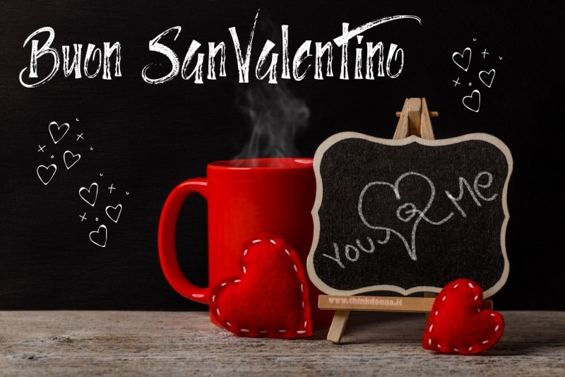 buon san valentino lavagna cuori you and me tazza rossa caff