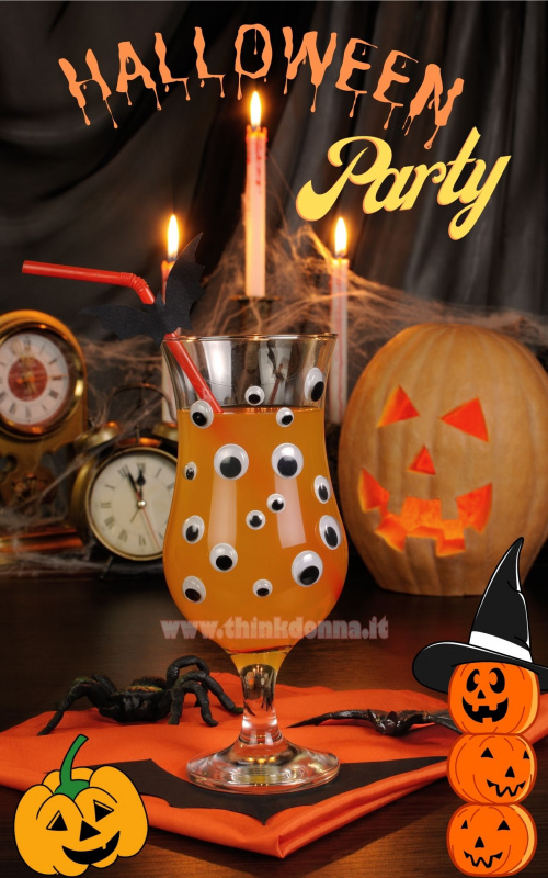 tumbler alto cocktail arancione halloween occhi autoadesivi