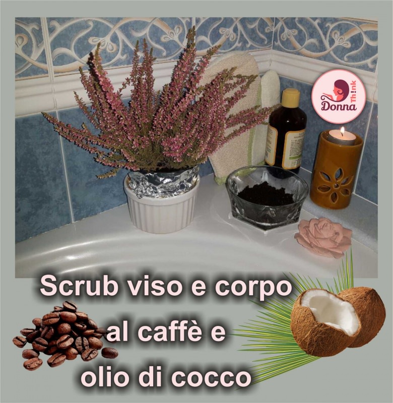 scrub caff olio di cocco vasca bagno fiori erica rosa 