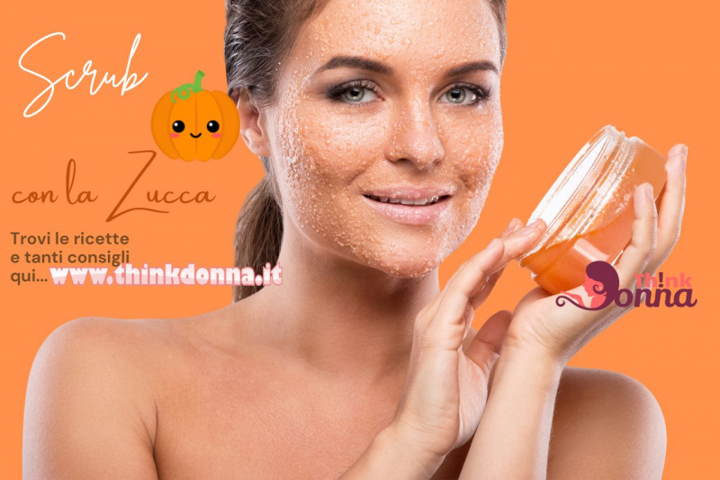 viso bellisisma donna occhi verdi scrub zucchero zucca arancione illustrazione