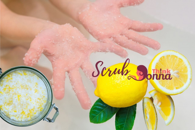 mani con scrub sale limone barattolo vetro tappo ermetico