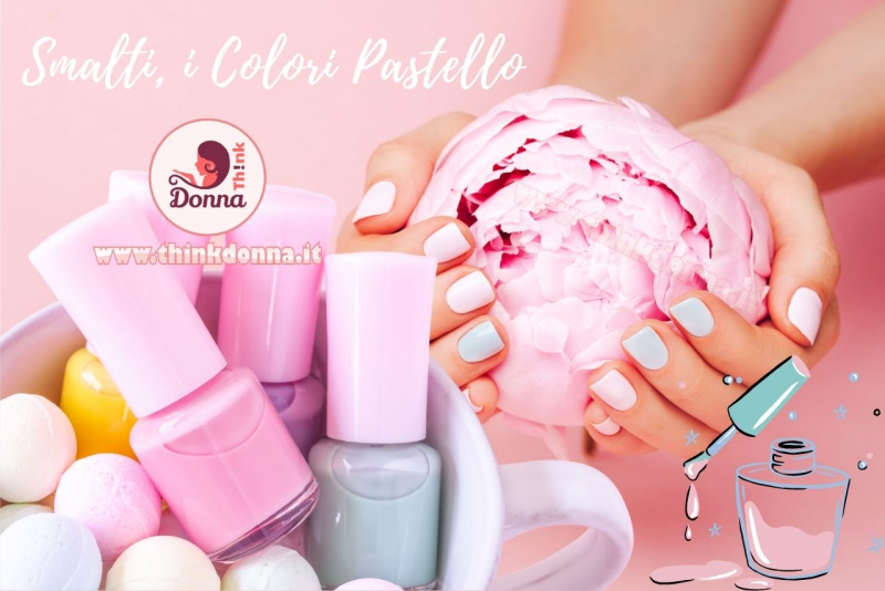 boccette smalto rosa pastello mani donna