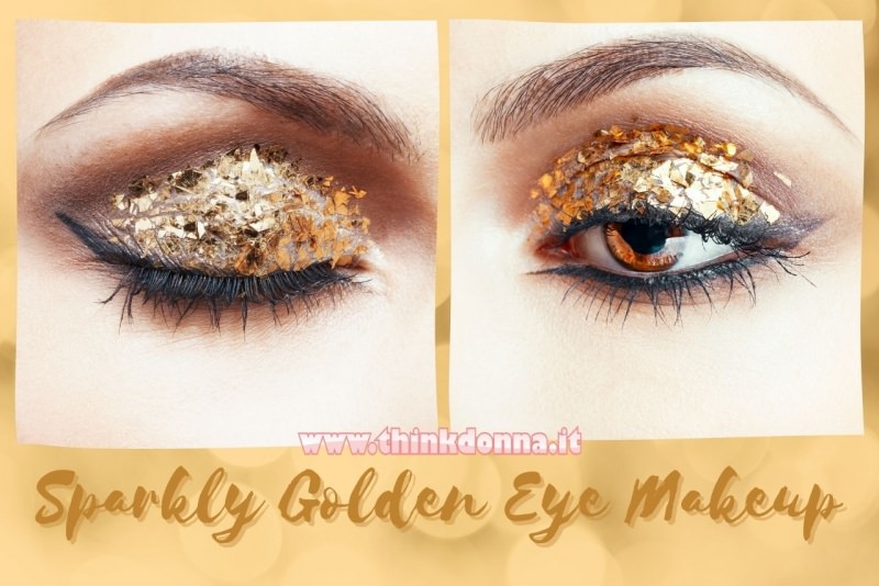 trucco occhi makeup natale occhi glitter oro golden 