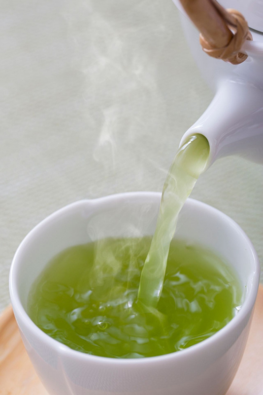 tazza di t verde caldo