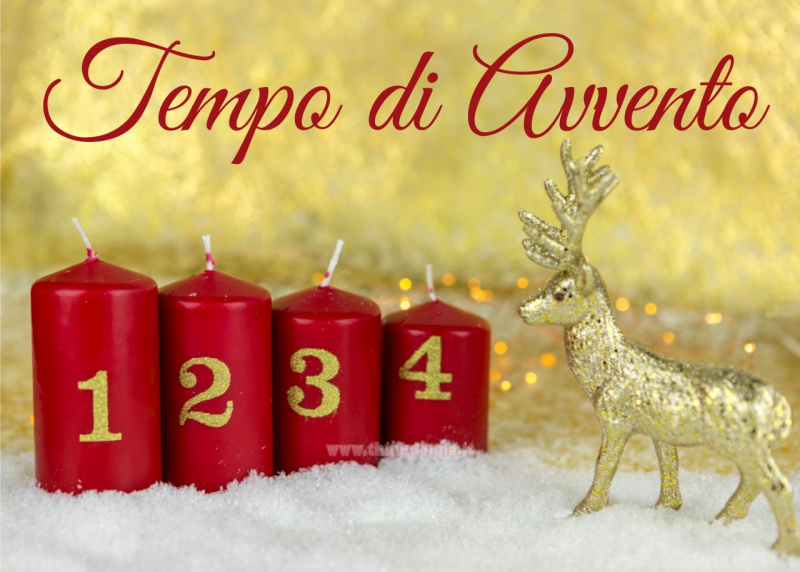 candele rosse numeri oro neve avvento