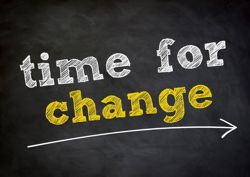 time for change written blackboard lavagna cambiamenti