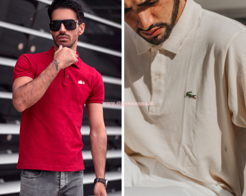 polo lacoste coccodrillo e modello maglia rossa