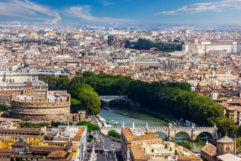 vista su Roma tevere castel santangelo